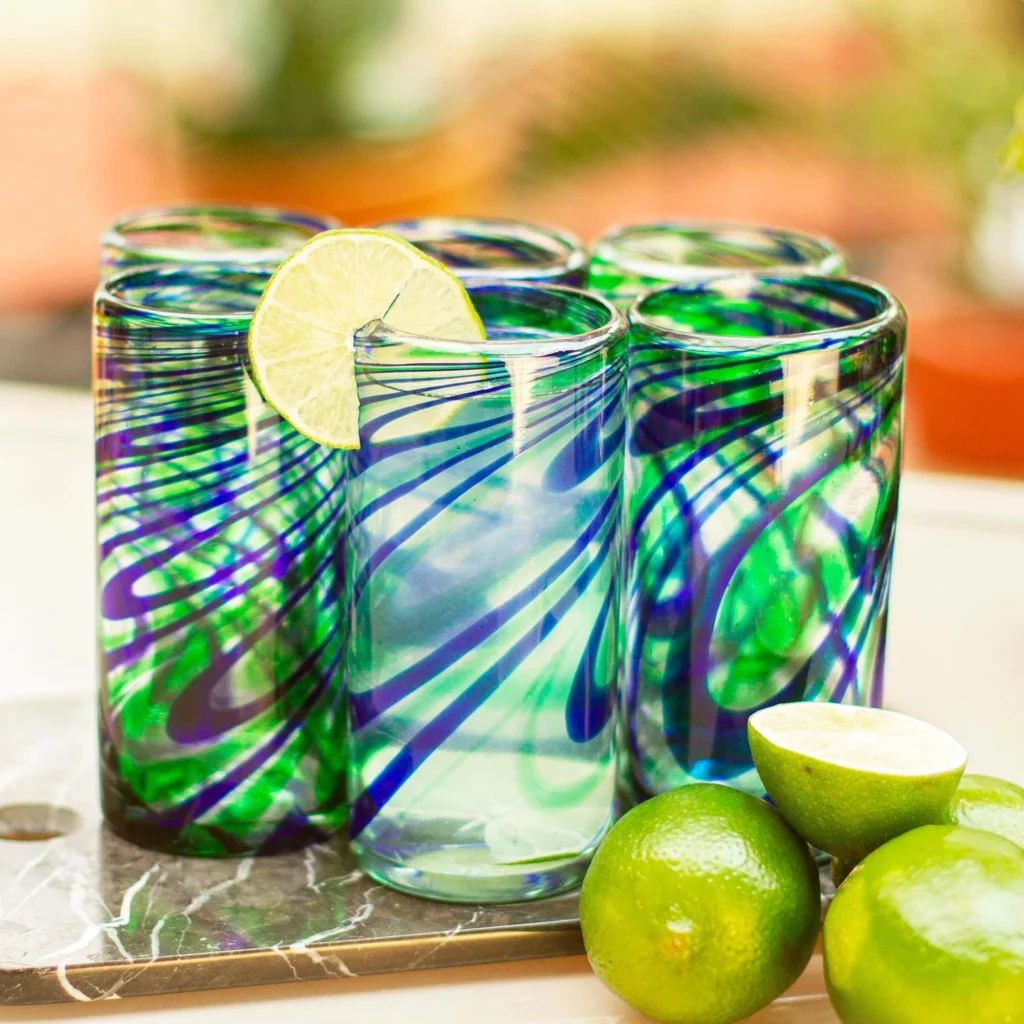 green glass tequila