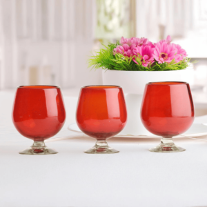 Glass Coñac Red Clear Base