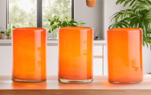 Glass Cup Orange