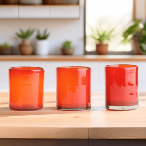 Glass Cup Red