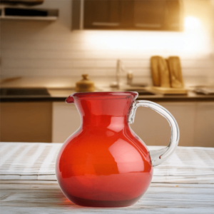 Glass Jarra Bola Red