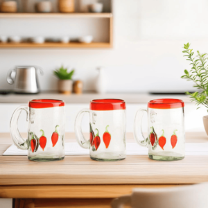 Glass Mug Red Chiles