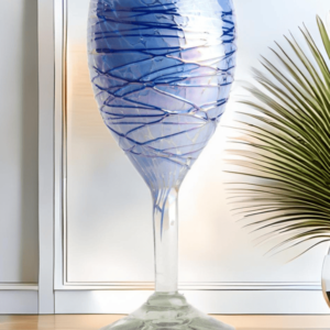 Glass White Wine Blue