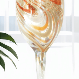 Glass White Wine Orange Swirl