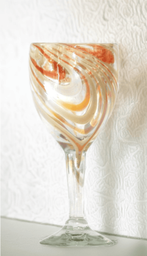 Glass White Wine Orange Swirl - Imagen 2