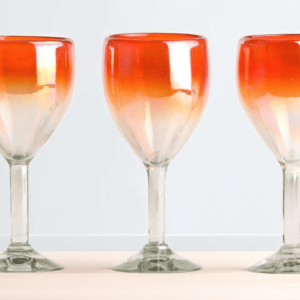 Glass White Wine Orange Fade