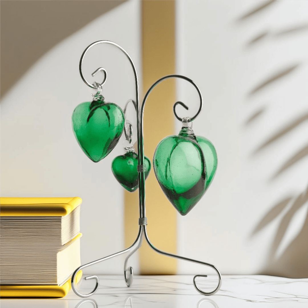 Green Crystal Hearts