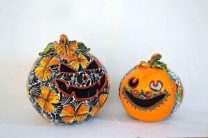 Calabaza Talavera Ceramic Pumpkins (Set of 2) - Imagen 2