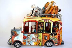 Camión Fiesta al Panteón Talavera Figurine - Imagen 2